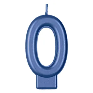 Lumanare număr 0 albastră metalizată pentru tort