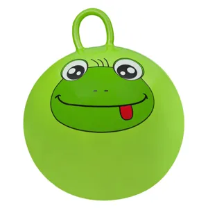 Minge de sărit cu mâner, design broscuță verde, 45 cm