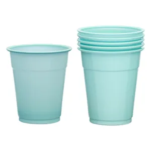 Set pahare din plastic verde menta 300 ml