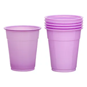 Set 20 pahare de plastic lila 300 ml de unica folosinta pentru evenimente