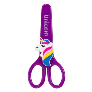 Foarfeca cu model 3D Unicorn, Mov, 14 cm, cu husa de protectie