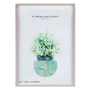 Rama foto decorativa argintie din plastic, A3, 29.7x42cm