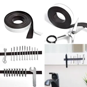 Bandă magnetică autocolantă neagră pentru organizare atelier și birou