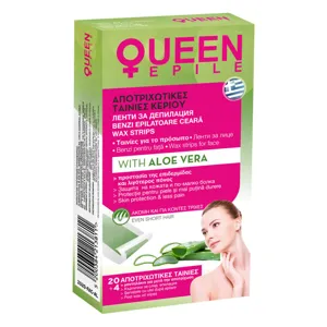 Benzi pentru epilat față, 20 buc + 4 șervețele cu aloe vera