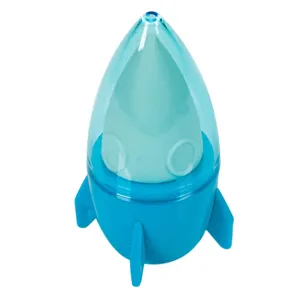 Radiera cu ascutitoare, Forma de Racheta 3D, Bleu, 1 buc, 3x7 cm