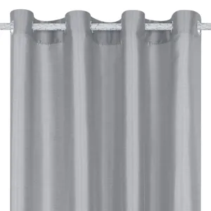 Perdea Decorativă Gri Faux Silk cu Inele - Dimensiune 140x260cm