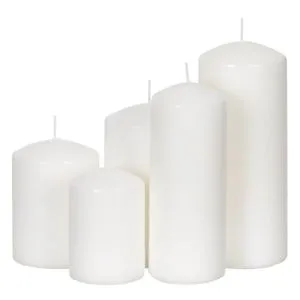 Set Lumanari Decorative Albe, 5 bucati, Dimensiuni Variate