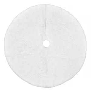 Covoras fusta decorativă imitatie blană albă pentru brad de Crăciun Ø90cm