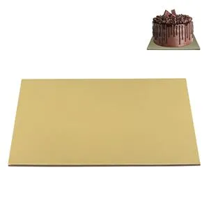 Suport pătrat auriu pentru tort și prăjituri, 30.5x30.5x0.4 cm