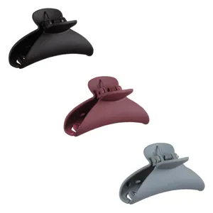 Set 3 Clame de Păr Mat, Negru/Gri/Bordo, Lungime 6 cm
