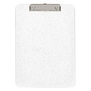 Mapa Clipboard A4 din Plastic Argintiu cu Glitter