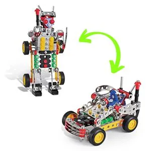 Set de Construcție Metalică Robot și Vehicul Transformabil pentru Educație
