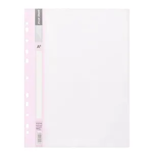 Dosar plastic A4 roz pastel cu șină și 10 folii