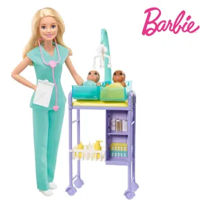 Set Papusa Barbie Medic Pediatru cu Accesorii de Joacă