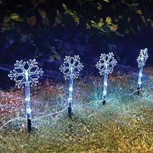 Instalație Lumini Fulgi Transparenti cu Stick LED Operat cu Baterii