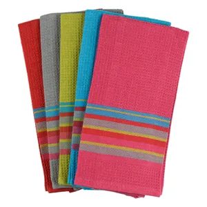 Prosoape pentru pahare, Set 5 buc, 58x39cm, Colorate cu dungi