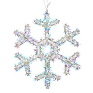Ornament Brad Crăciun Fulgi de Zăpadă Multicolor 17x17 cm