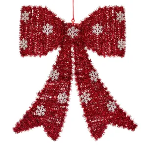 Funda 3D Tinsel de Crăciun Roșu pentru Decorațiune Perete