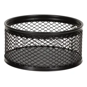 Suport Organizator Rotund din Sarma Neagra pentru Birou, 8x4 cm