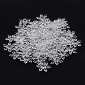 Fulgi Decorativi de Crăciun Acrilici Transparent 3cm Set 80 Bucăți