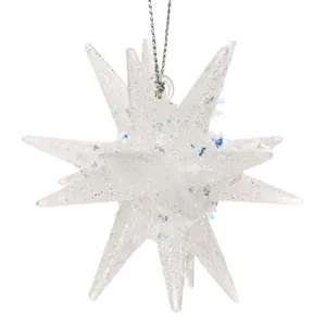 Ornament Fulg 3D cu Glitter Irizat pentru Brad de Crăciun
