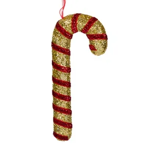 Ornament de Crăciun Acadea Auriu și Roșu cu Glitter