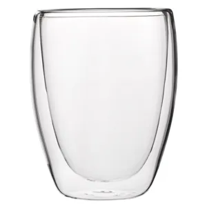 Pahar din sticlă transparentă cu pereți dubli, 340 ml