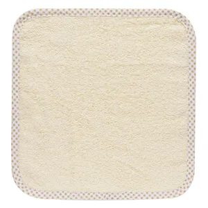 Prosopel din bumbac pentru copii 30x30 cm bej cu margine carouri