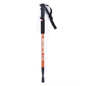 Bat de drumeție din aluminiu, ajustabil, 135 cm, portocaliu