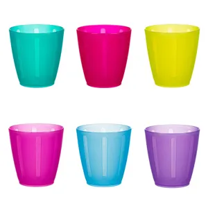 Set 6 Pahare din Plastic Multicolor de Unica Folosinta 240ml