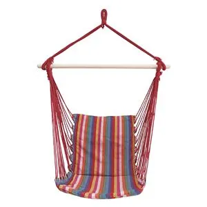 Hamac de Balcon cu Dungi Multicolore și Pernă
