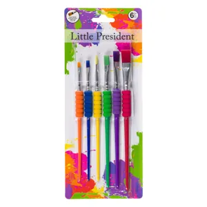 Set 6 pensule pictură cu vârf plat și mâner moale