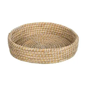 Tava Rotundă din Paie Naturală cu Pereți Înalți