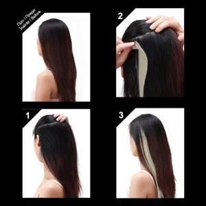 Extensie de păr cu clips dreaptă blondă 58 cm pentru volum și lungime