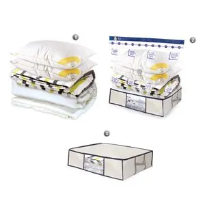 Set Sac de Depozitare cu Vid și Husă Gri 70x105x50cm
