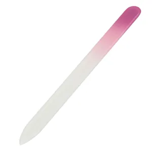 Pila de unghii din sticla, Roz Ombre, 14 cm, cu husa