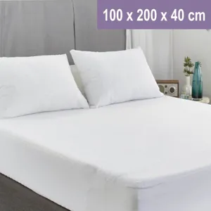 Cearceaf Impermeabil Alb, 100x200x40 cm