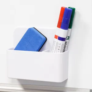 Suport magnetic pentru tablă, 2 compartimente, alb, 12x4x10 cm