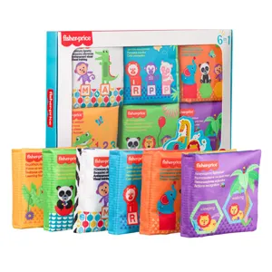 Set 6 carti textile pentru bebelusi, multicolor