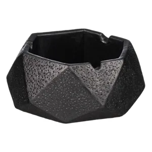 Scrumieră ceramică hexagonală neagră