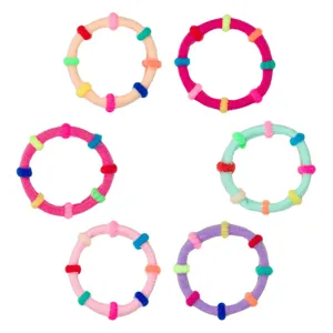 Elastice de păr cu dungi colorate pentru copii - Set de 6