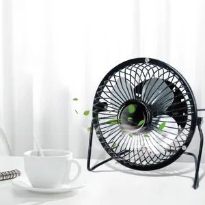 Ventilator Metalic Negru cu USB și Bază Reglabilă