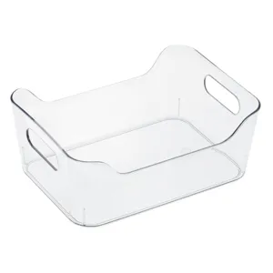 Cutie de depozitare din plastic transparent cu mânere, 1L
