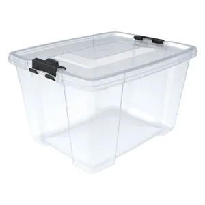 Cutie Depozitare Plastic Transparentă 30L cu Mânere