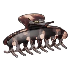 Clamă de păr cu design leopard, 10 cm, maro