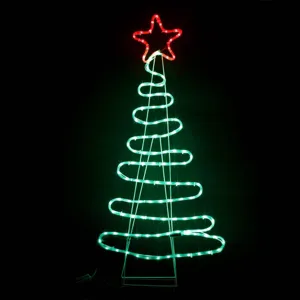 Brad de Crăciun LED Multicolor cu Picior Metalic pentru Decorațiuni Festive
