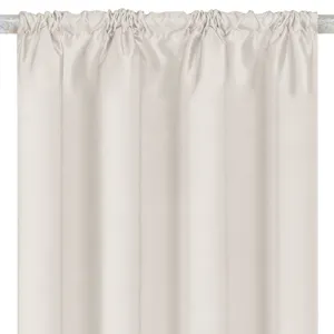 Draperie decorativă ecru cu bandă - dimensiune 140x260 cm