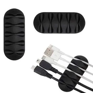 Organizator Cablu din Plastic Negru pentru Birou