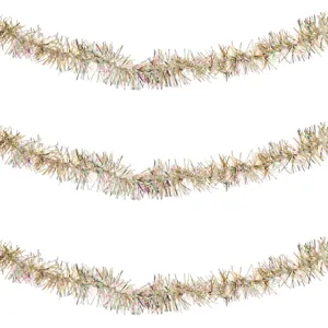 Beteala decorativa de Craciun, Bej Irizat, 3m x 5cm