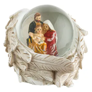 Glob Decorativ de Crăciun Familie cu Suport Aripi de Înger